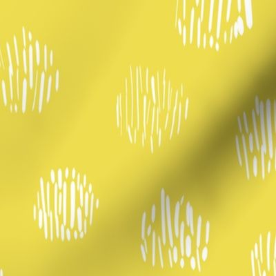 modern scandi polka dots on yellow lime