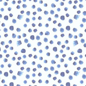 Foggy blue dots • watercolor brush stroke pattern for nursery