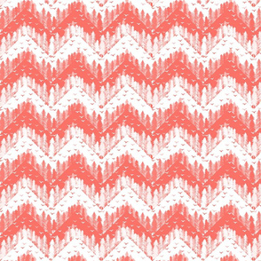 forest chevron living coral small