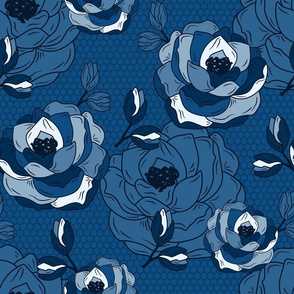 Blue roses stylised