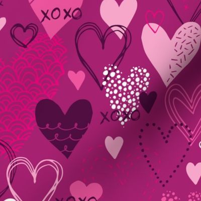 Hearts and Kisses (Pink)