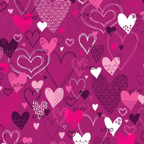 Hearts and Kisses (Pink)