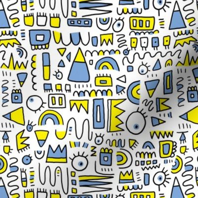 Blue and Yellow Doodle