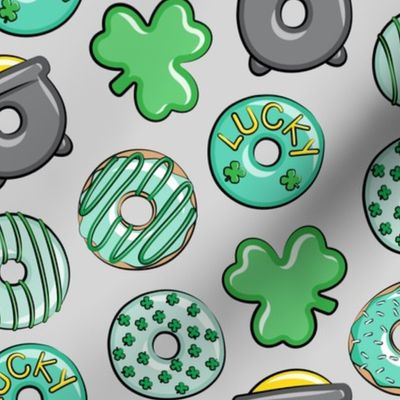 Saint Patricks Day Donuts - mint on light grey