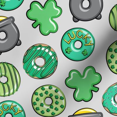 Saint Patricks Day Donuts - green on light grey