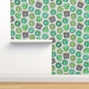 Saint Patricks Day Donuts - green on light grey