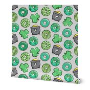 Saint Patricks Day Donuts - green on light grey