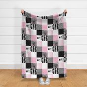 Superhero//Girl//Pink - Wholecloth Cheater Quilt - Rotated