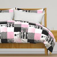 Superhero//Girl//Pink - Wholecloth Cheater Quilt - Rotated