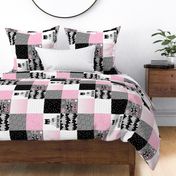 Superhero//Girl//Pink - Wholecloth Cheater Quilt - Rotated