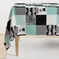 Superhero//Boy//Teal - Wholecloth Cheater Quilt