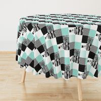 3 inch Superhero//Boy//Teal - Wholecloth Cheater Quilt - Rotate