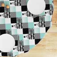 3 inch Superhero//Boy//Teal - Wholecloth Cheater Quilt - Rotate