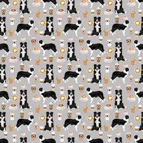 SMALL - border collies and coffees prints cute dogs design best dog border collies herding dog fabric border collie fabric dog fabric quilting fabric dog design