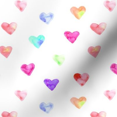 Rainbow hearts • watercolor love 