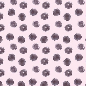 Grey painted dots on blush pink ★ watercolor polka dot pattern for modern nursery, home decor, bedding