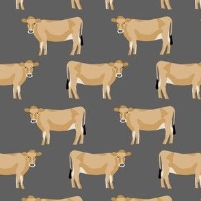 jersey cow fabric - farm animals fabric, cow fabric, cattle fabric, farm fabric, jersey cow print - charcoal