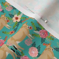 jersey cow floral fabric - feminine jersey cow fabric, jersey cow fabric, floral farm animals fabric, farm fabric - cute fabric - turquoise