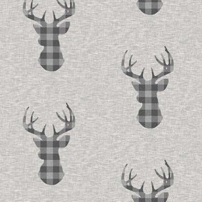 3” Deer Check - Grey