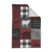 Home Sweet Quilt - 2 cows no horse - red and black cheater quilt