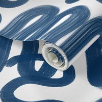 Graffiti Squiggle in Navy on White