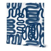 Graffiti Squiggle in Navy on White
