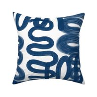 Graffiti Squiggle in Navy on White