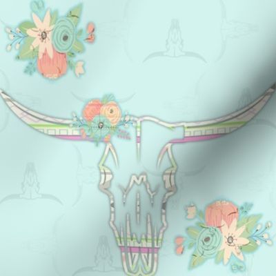 Skull and Flowers