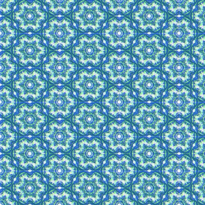 Vintage Blue and Green Circle Pattern