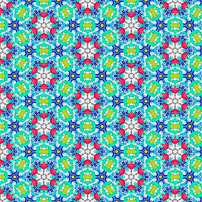Festive Blue Red and Green Christmas Pattern