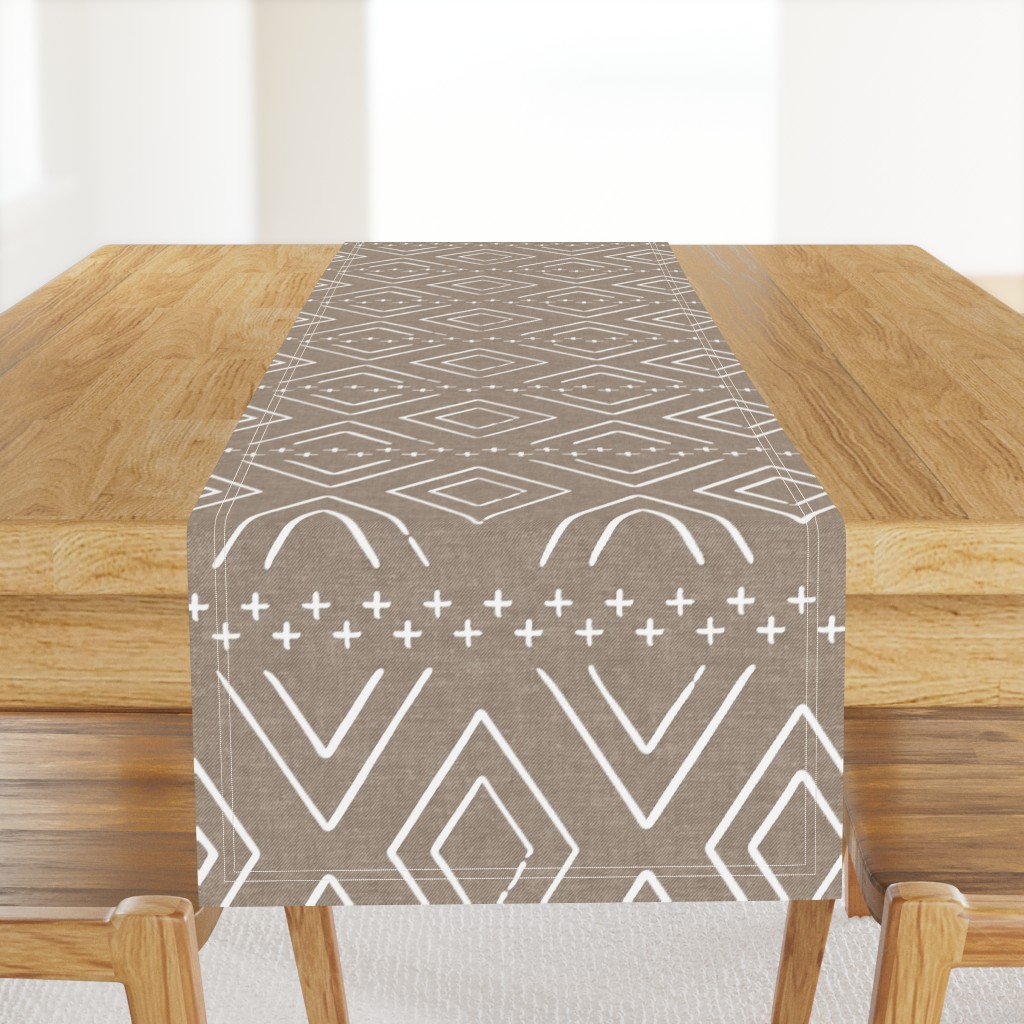 Safari Wholecloth Diamonds on brown - farmhouse diamonds - mud cloth fabric