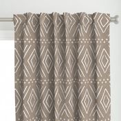 Safari Wholecloth Diamonds on brown - farmhouse diamonds - mud cloth fabric