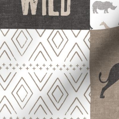 Stay Wild - Safari Wholecloth - Neutrals w/ plaid