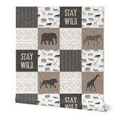 Stay Wild - Safari Wholecloth - Neutrals w/ plaid