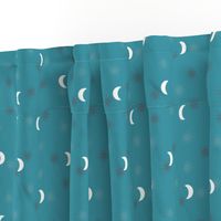 moons and stars on blue