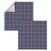 Black Gray Red and Bright Blue Plaid