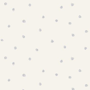 Silver gray dots on bone squiggle dots