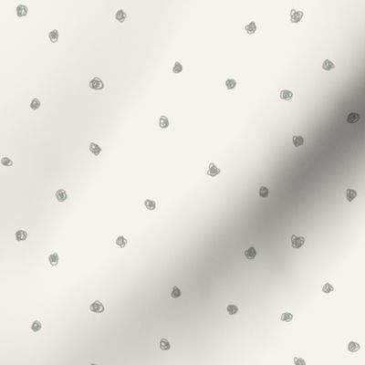 Sage green scribble dots on bone off white