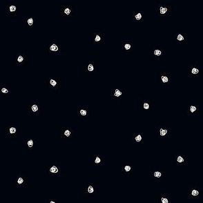 Bone squiggle dots on black (blackest)