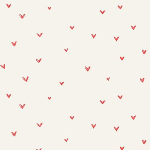 Hot red hearts on bone background