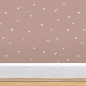 Freehand hearts - Bone on dusty pink - cute valentines