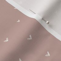 Freehand hearts || Bone on dusty pink - cute valentines