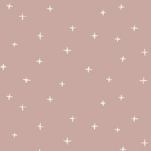 Sketched x swiss crosses // Bone on dusty pink background