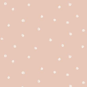 Freehand dots // Bone on ballet pink