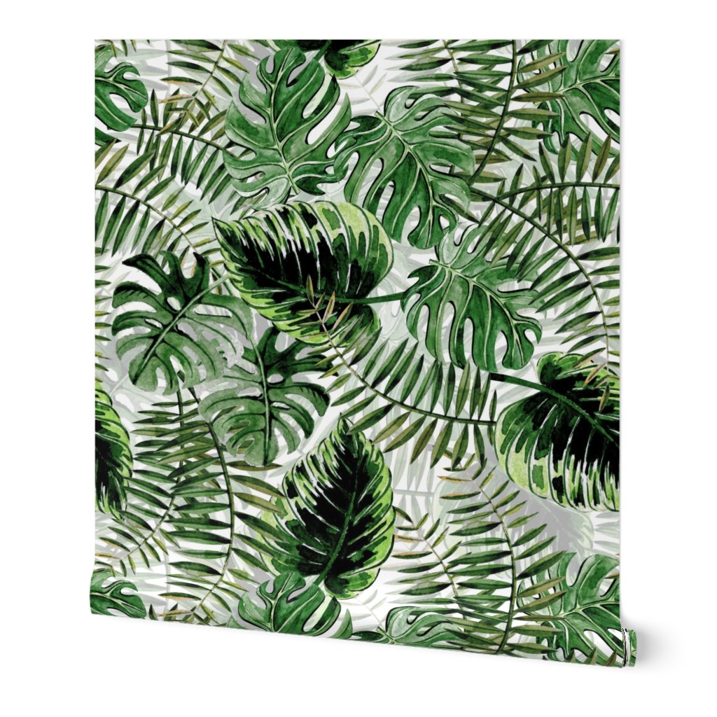 24" Bohemian  Hand Drawn Tropical Jungle Garden