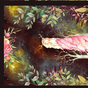 27" x 18" panel FAIRYTALE PRINCESS OF THE WOOD BROWN HORIZONTAL by FLOWERYHAT