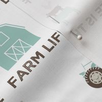 farm life is the best life - dark mint and brown C18BS