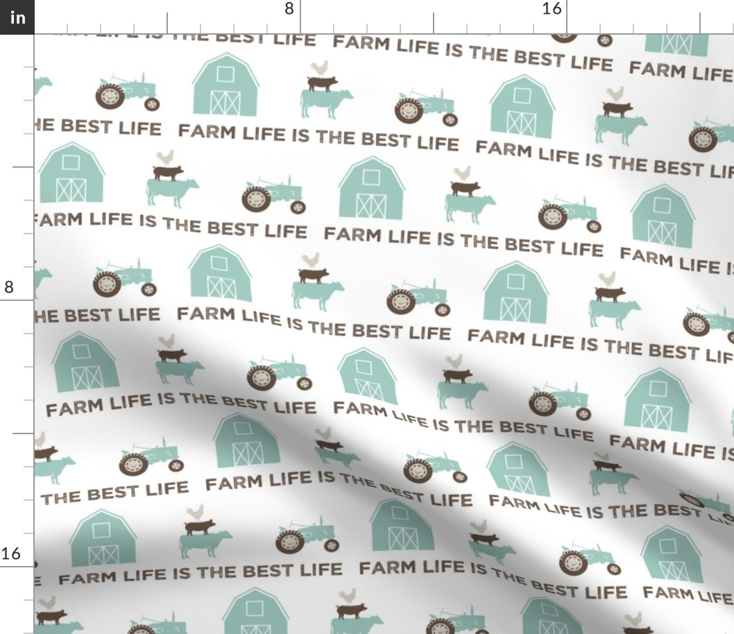 farm life is the best life - dark mint and brown C18BS