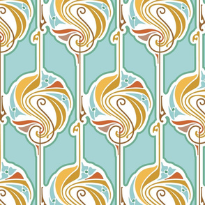 Twenties style pin swirls