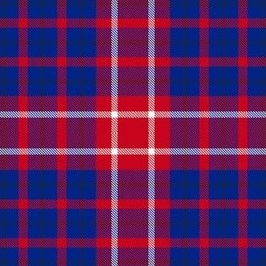 Patriotic Plaid in Navy Blue White and Red